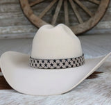 Star Print Leather Hat Band