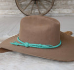 Turquoise Braided Leather Hat Band