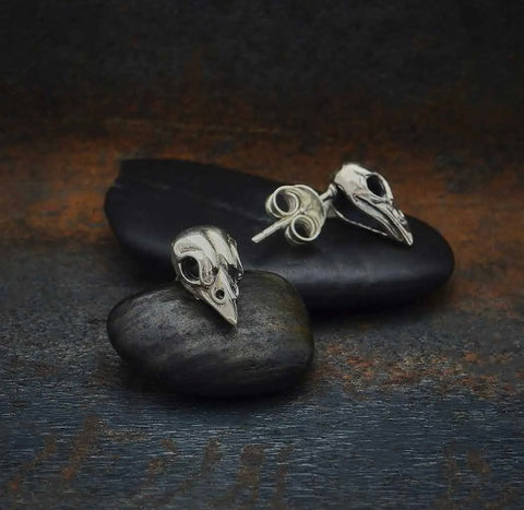 Sparrow Skull Earrings| Sterling Silver