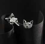 3D Cat Head| Stud earrings Sterling Silver