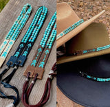 Turquoise + Arrows Hat Band Black