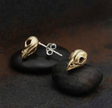 Sparrow Skull| Stud earrings Bronze