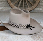 Star Print Leather Hat Band