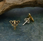 Luna Moth| Stud earrings Bronze