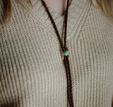 Shepard Bolo Tie| Black Leather| Turquoise