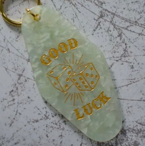 Good Luck Dice Motel Keychain