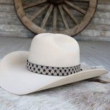 Star Print Leather Hat Band