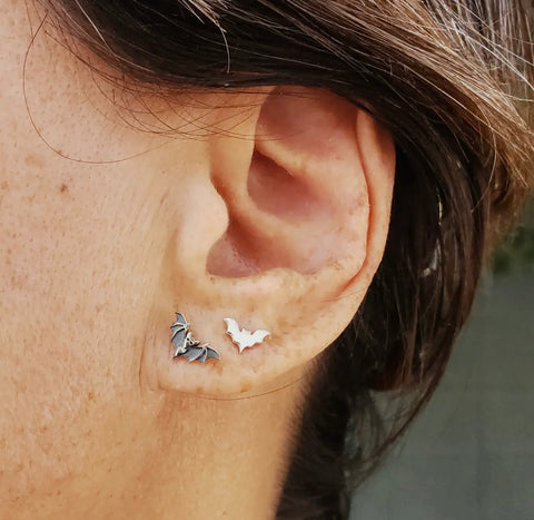 Bat Stud Earrings| Sterling Silver