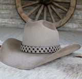 Star Print Leather Hat Band