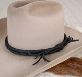 Black Braided Leather Hat Band