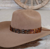 Western Feather Rust Hat Band