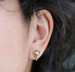 Sparrow Skull| Stud earrings Bronze