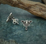 Luna Moth| Stud Earrings Sterling Silver