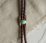 Shepard Bolo| Dark Brown Leather| Turquoise