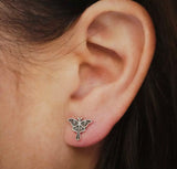 Luna Moth| Stud Earrings Sterling Silver