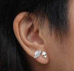 Mismatched Alien|UFO studs| Sterling Silver