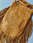 Nappa Leather Rust Boho Fringe Bag