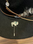 Bison with Turquoise Hat Pin